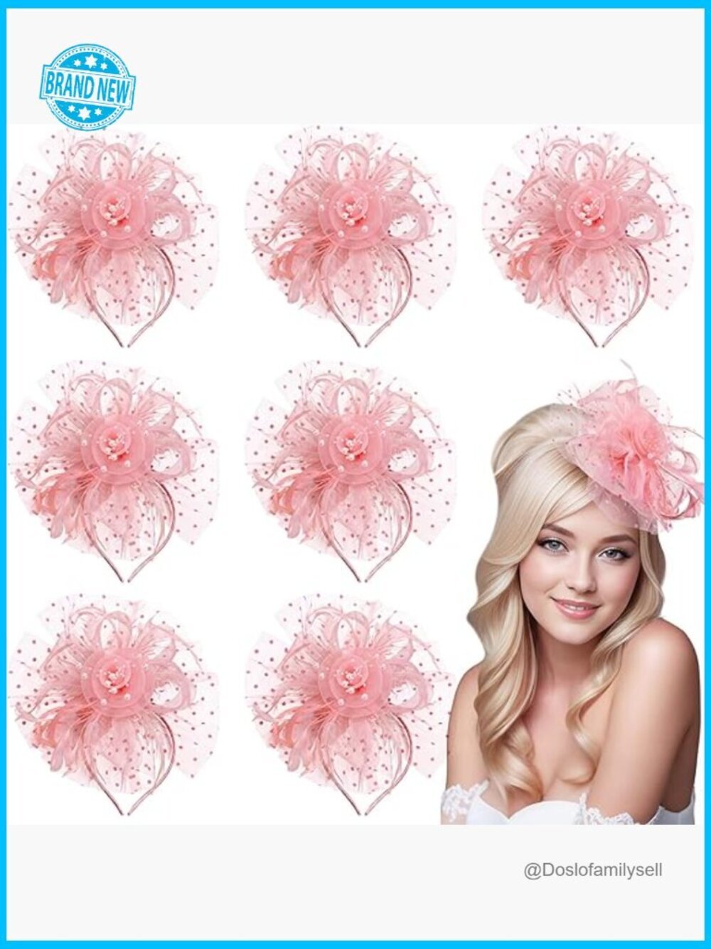 8 Fascinators Hat Set Retro Pillbox Headpieces Cocktail Tea Party Headwear for